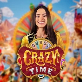 Crazy Time logo by Evolution at Wild Robin Casino