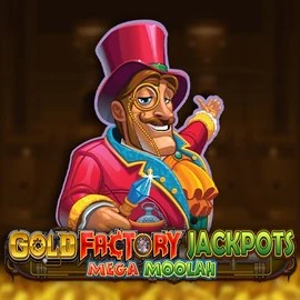 Gold Factory Jackpots Mega Moolah slot visual from Aurum Signature Studios available on wildsrobin.it